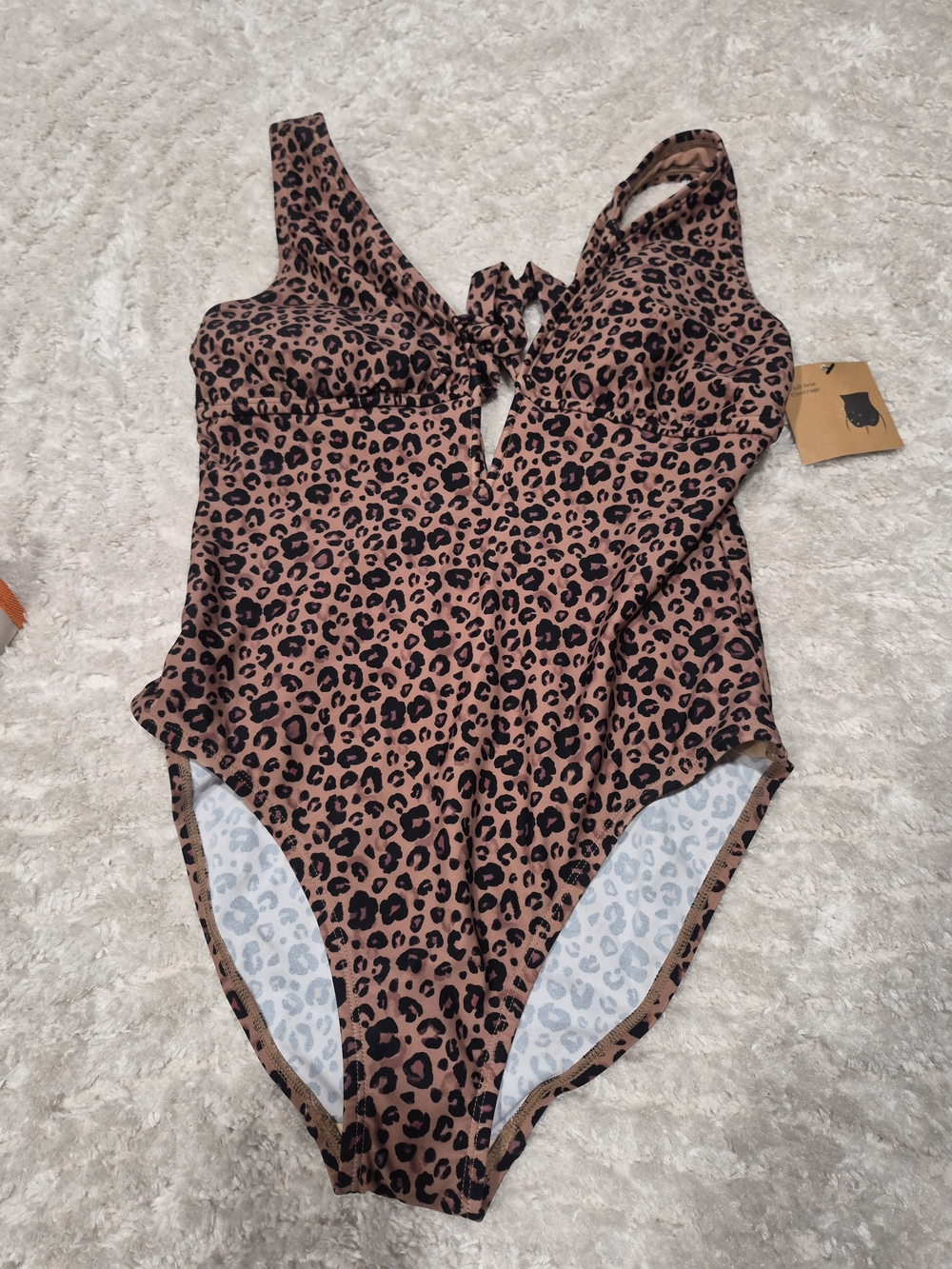 Shade & Shore Leopard-Print One-Piece Swimsuit - Tan & Black